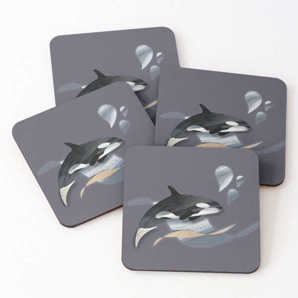 Item preview, Realistic orca whale seascape watercolor illustration  - Caroline Laursen Original designed and sold by Caroline Laursen.