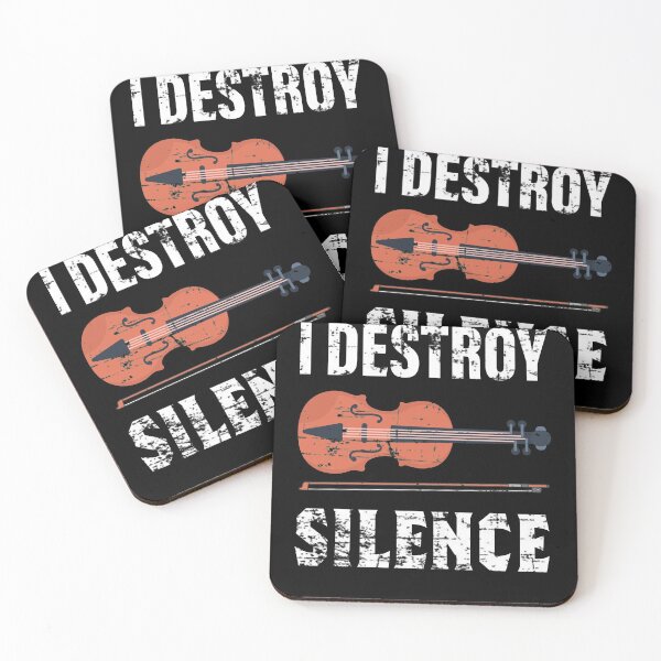 Item preview, I Destroy Silence Violin Violinist designed and sold by Shirtcaesar.