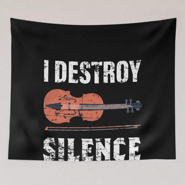 Item preview, I Destroy Silence Violin Violinist designed and sold by Shirtcaesar.