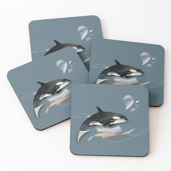 Item preview, Realistic orca whale seascape watercolor illustration  - Caroline Laursen Original designed and sold by Caroline Laursen.