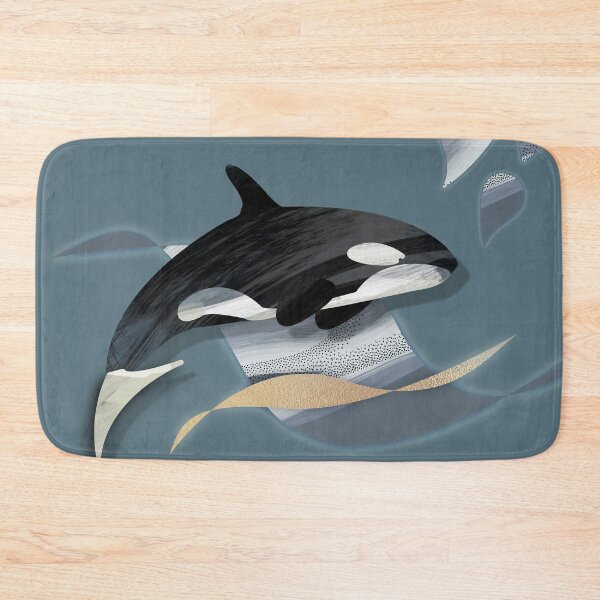 Item preview, Realistic orca whale seascape watercolor illustration  - Caroline Laursen Original designed and sold by Caroline Laursen.