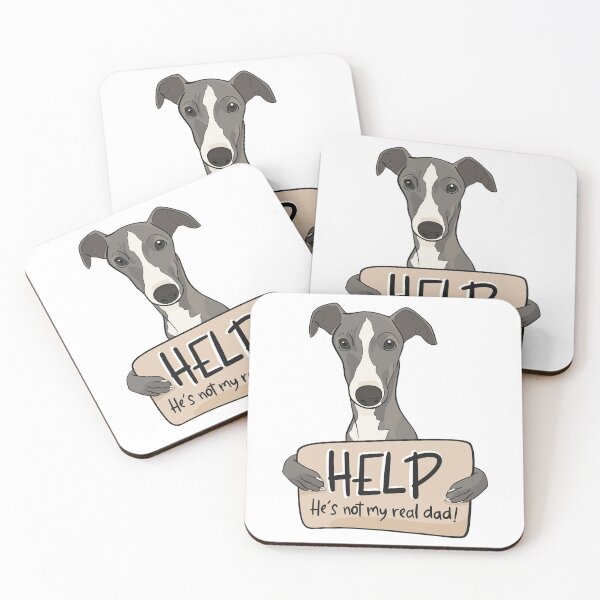 Item preview, Funny dog design for Greyhound dads; Help, he's not my real dad designed and sold by ThisIggyLife.