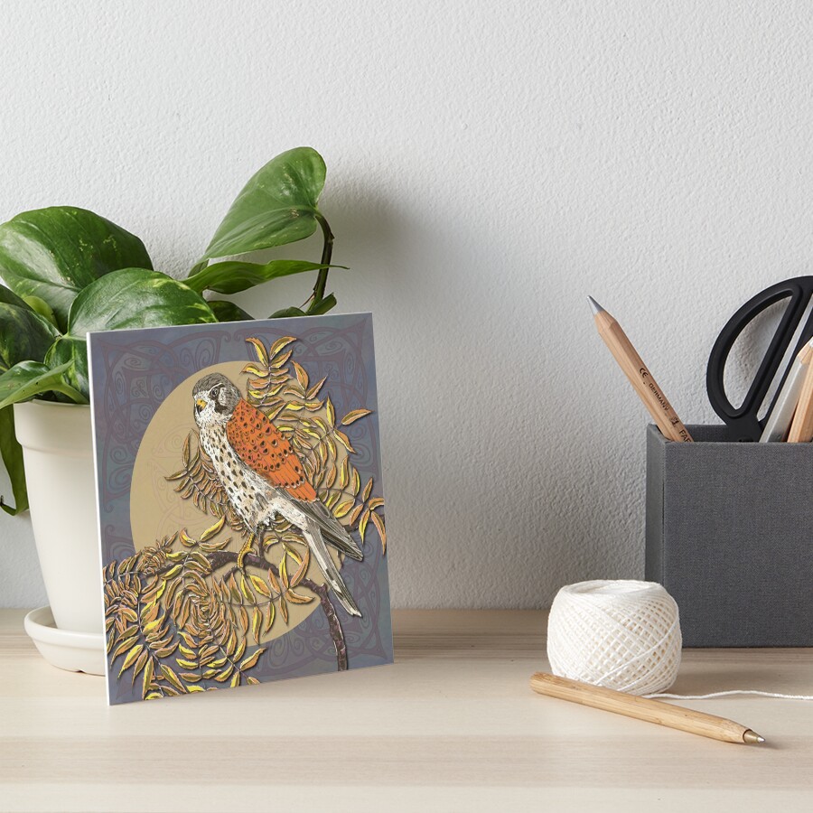 Celtic Kestrel Art Board Print