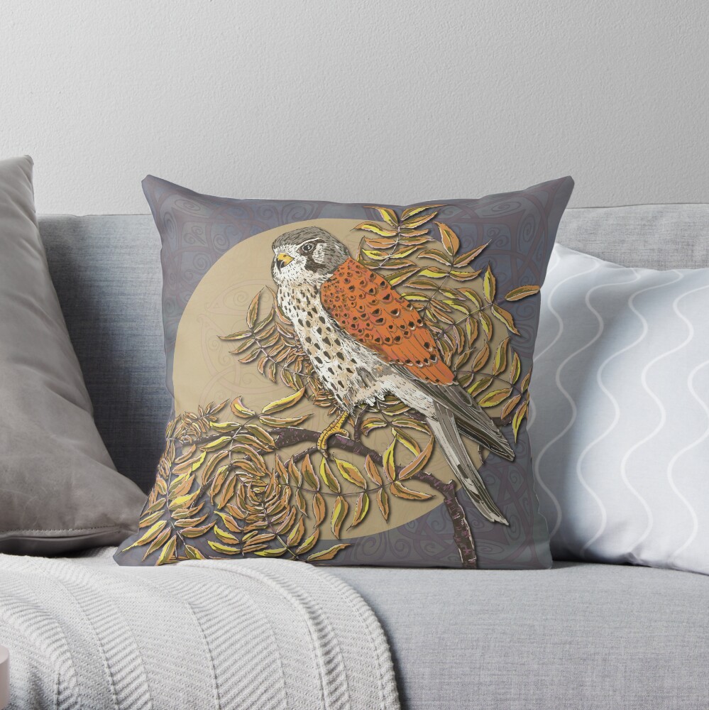 Celtic Kestrel Throw Pillow