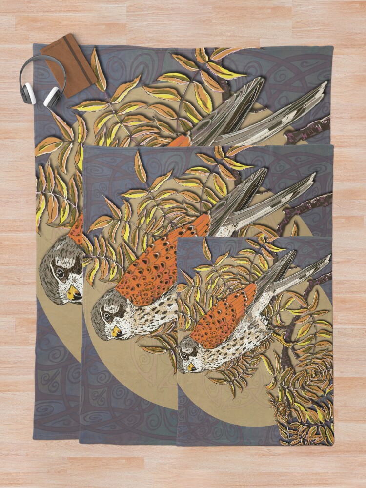 Alternate view of Celtic Kestrel Throw Blanket