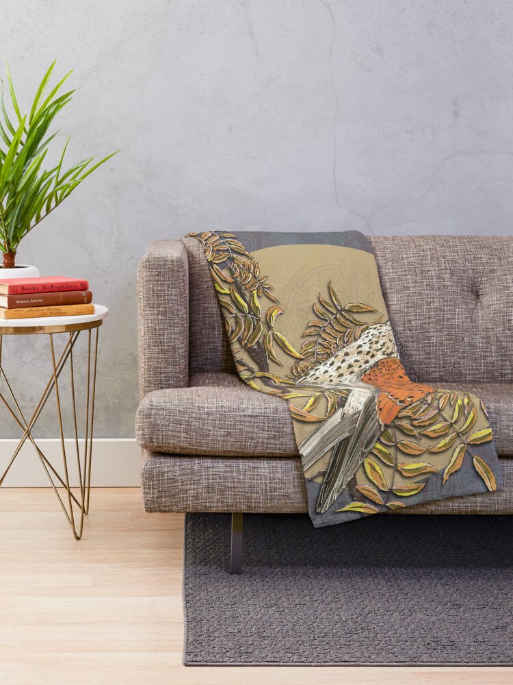 Alternate view of Celtic Kestrel Throw Blanket