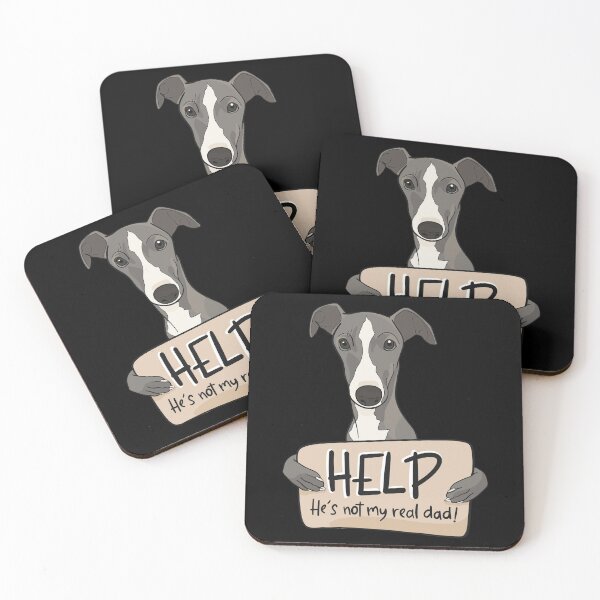 Item preview, Funny dog design for Greyhound dads; Help, he's not my real dad designed and sold by ThisIggyLife.