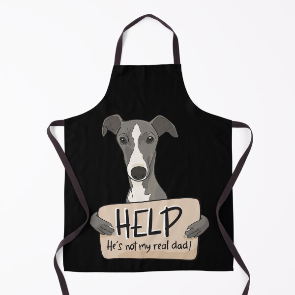 Item preview, Funny dog design for Greyhound dads; Help, he's not my real dad designed and sold by ThisIggyLife.