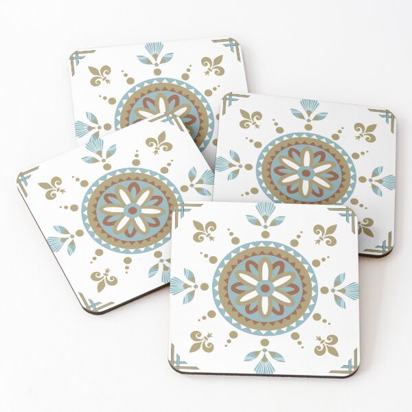Item preview, Gold and Blue Art Deco Tile designed and sold by Black Brigid.