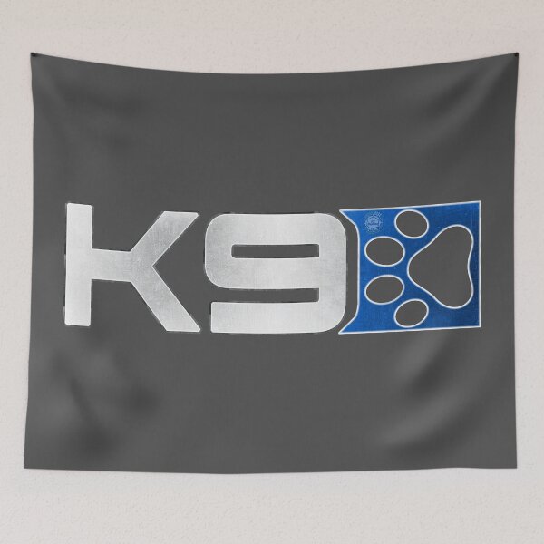 Item preview, K9 - A Parody Mass Effect N7 Logo (White Metal/Blue) designed and sold by Visual Resolutions.