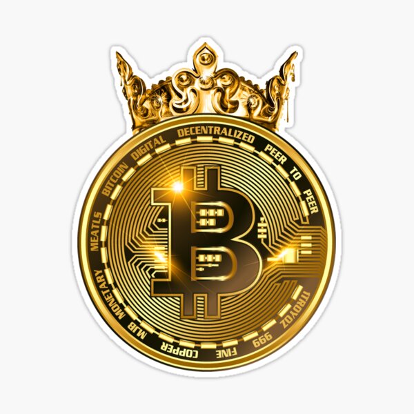 Bitcoin the King with Crown Cryptocurrency Money Crypto digital