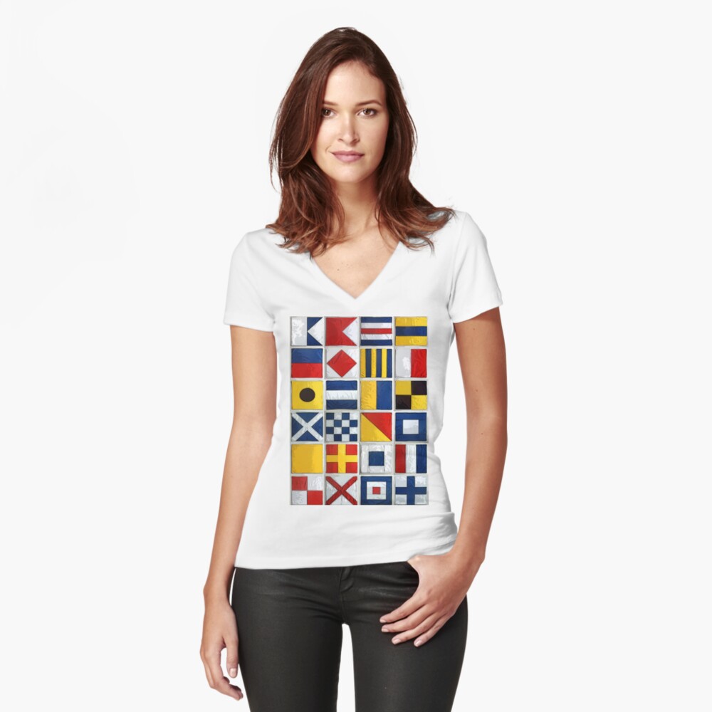 Item preview, Fitted V-Neck T-Shirt designed and sold by redboy.