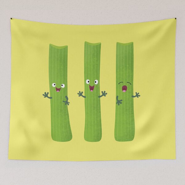 Item preview, Cute celery sticks trio cartoon vegetables designed and sold by FrogFactory.