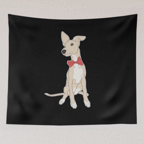 Item preview, Cute fawn Italian Greyhound with bright pink bow designed and sold by ThisIggyLife.