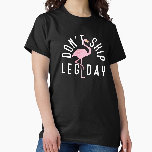 Vista previa del artículo con la obra «No te saltes el día de las piernas flamingo - cute flamingo», diseñado y vendido por primaldolphin.