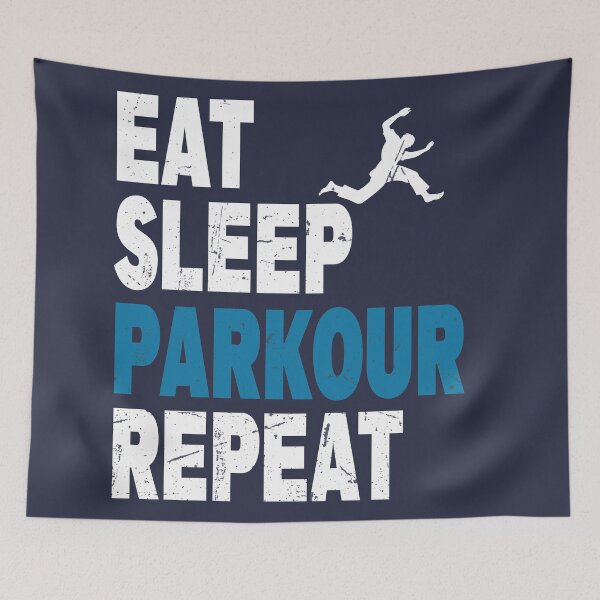 Artikelvorschau, Essen. Schlafen. Parkour. Wiederholen. Parkour Design entworfen und verkauft von Teebubbleuk.