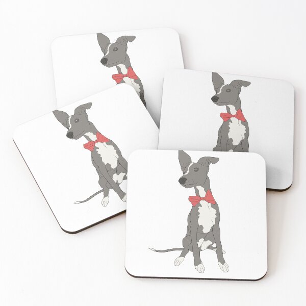 Item preview, Cute Grey Italian Greyhound with bright pink bow designed and sold by ThisIggyLife.