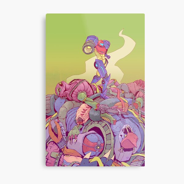 Samus v Space Pirates Metal Print
