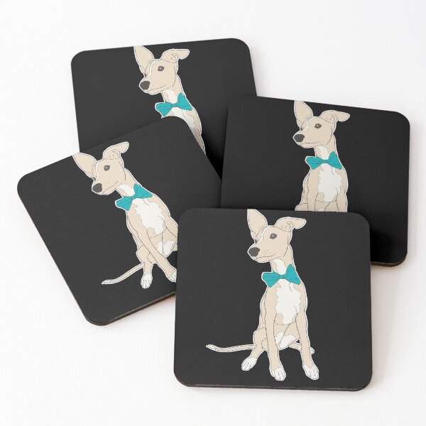 Item preview, Cute fawn Italian Greyhound with bright teal bow designed and sold by ThisIggyLife.