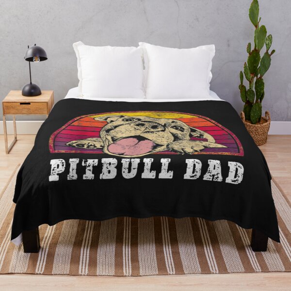 Item preview, Mens Pitbull Dad Smiling Pittie on Vintage Sunset Pitbull Dad TShirt3 designed and sold by claudiadccla.
