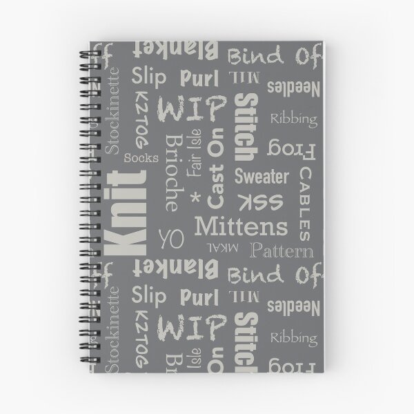 Aperçu de l'œuvre Mots de tricot gris wordcloud créée et vendue par InTheMitten.
