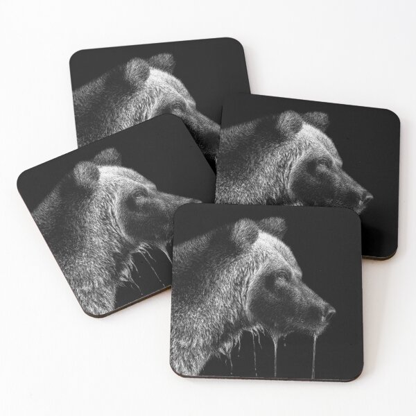 Item preview, Grizzly Bear Black and White Artwork designed and sold by MHScratchboard.