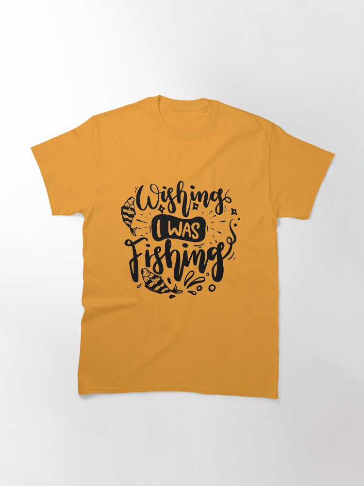 Alternate view of Wishing I Was Fishing vintage Design Classic T-Shirt
