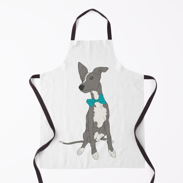 Item preview, Cute Grey Italian Greyhound with bright teal bow designed and sold by ThisIggyLife.