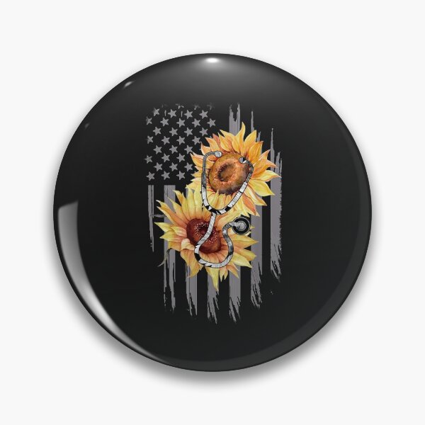 Item preview, Nurse Sunflower American Flag Patriotic RN Nurse Stethoscope designed and sold by claudiadccla.