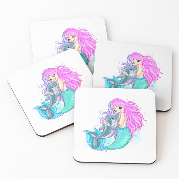 Item preview, Mermaid and Dolphin designed and sold by JeniLoArt.