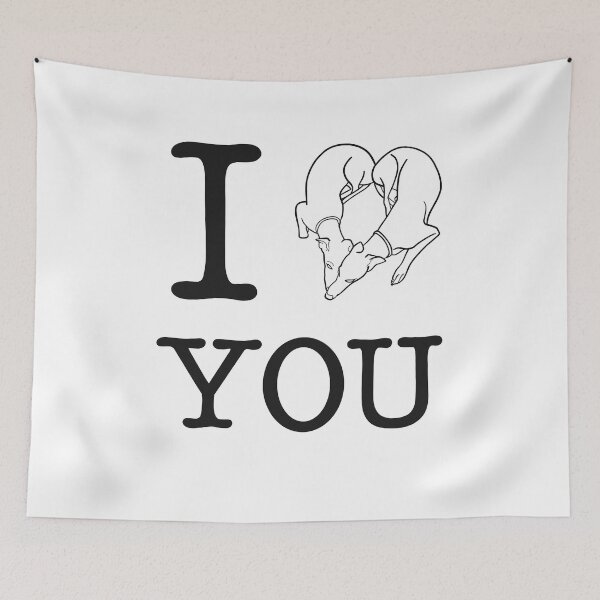Item preview, Adorable Greyhound dog lovers design; I heart you, I love you  designed and sold by ThisIggyLife.