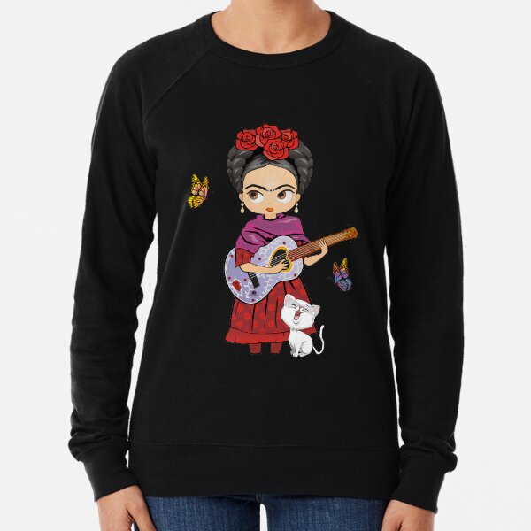 Frida Kahlo cub cat e papillons Sweatshirt léger