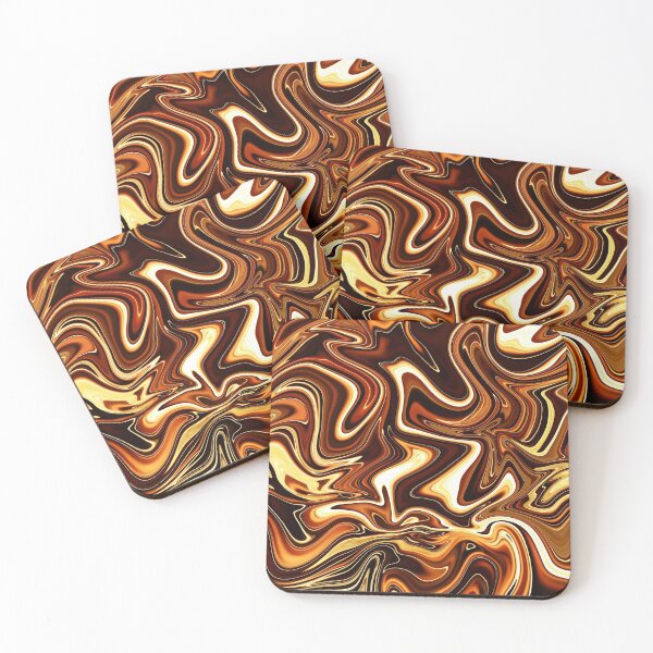 Aperçu de l'œuvre Glossy Light & Dark Brown in Abstract Fluid créée et vendue par Flydea.