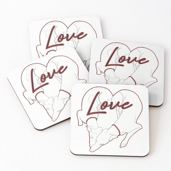 Item preview, Adorable Greyhound dog design shaped in a heart with the word love inside, with red details designed and sold by ThisIggyLife.