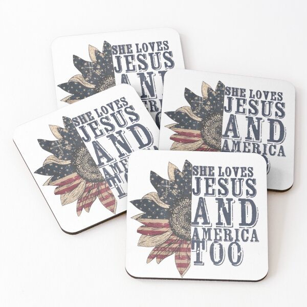 Item preview, American Flag Sunflower She’s Loves Jesus and America Too  designed and sold by chanat3659.