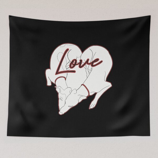 Item preview, Adorable Greyhound dog design shaped in a heart with the word love inside, with red details designed and sold by ThisIggyLife.