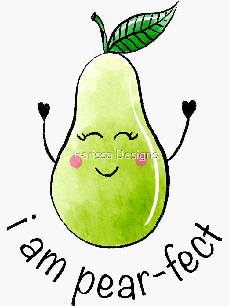 Cute Kawaii Pear Sticker For Sale By Farijazz Redbubble 