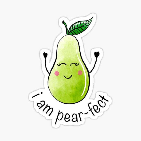 Cute Kawaii Pear Sticker For Sale By Farijazz Redbubble 