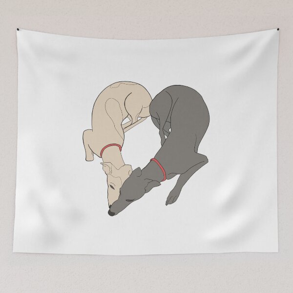 Item preview, Adorable Greyhound dog design shaped in a heart with the word love inside, with red details designed and sold by ThisIggyLife.