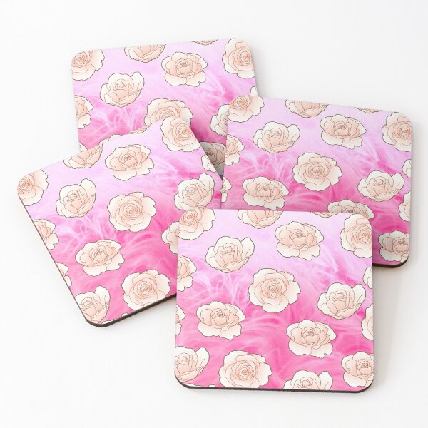 Item preview, Gold Roses On Pink Feathers designed and sold by BhavyaBathla.