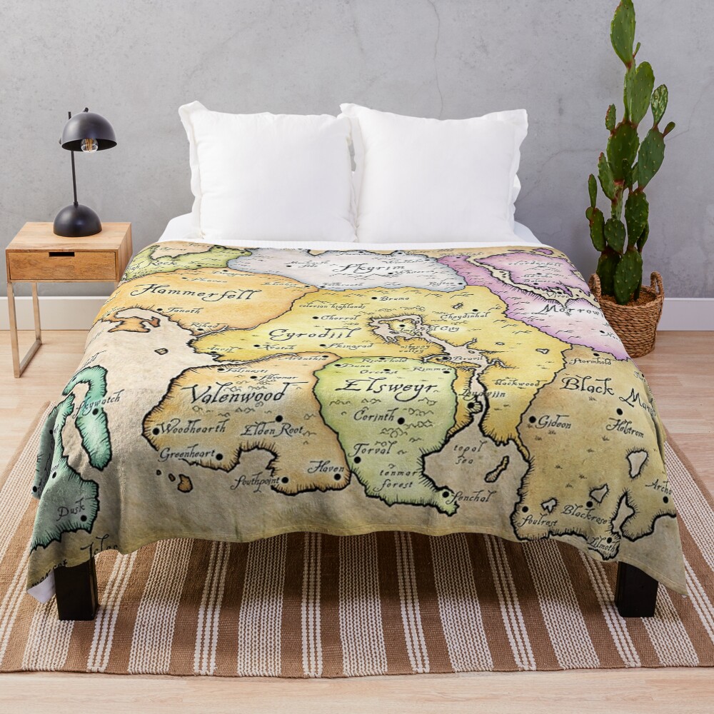 Map of Tamriel Throw Blanket
