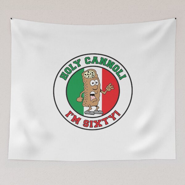 Item preview, Holy Cannoli I'm 60 Italian Cannoli Cartoon With Flag of Italy designed and sold by jaycartoonist.