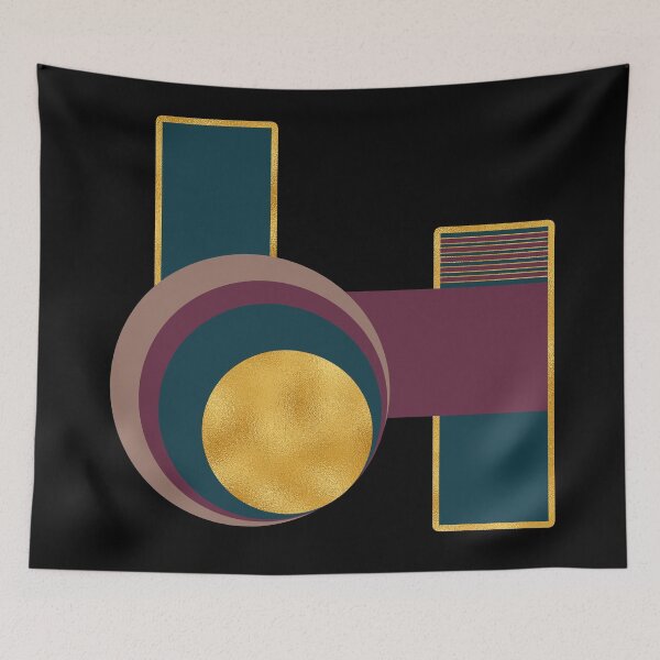 Item preview, Geometric Artwork - Squares and Circles with Gold Details  designed and sold by BilgePaksoylu.