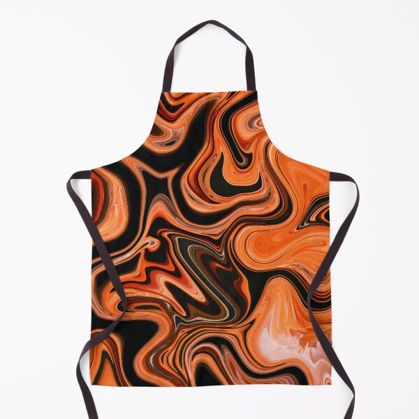 Item preview, Orange Abstract Fluid on Black Color designed and sold by Flydea.