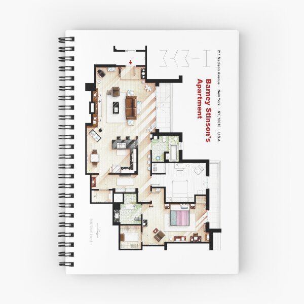 Item preview, Barney Stinson's apartment designed and sold by TV Floorplans & More.