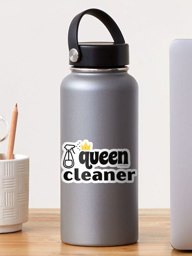 Thumbnail 1 of 3, Sticker, Queen Cleaner Fun Retro Spray Bottle to Show Your Cleaning Pride designed and sold by SavvyCleaner.