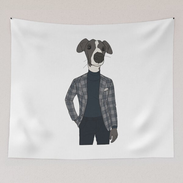 Item preview, Adorable Italian greyhound sporting a super dapper mens suit designed and sold by ThisIggyLife.