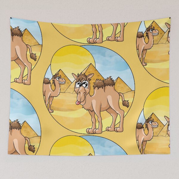 Item preview, Cute camels desert with pyramids designed and sold by ARTemyzz.