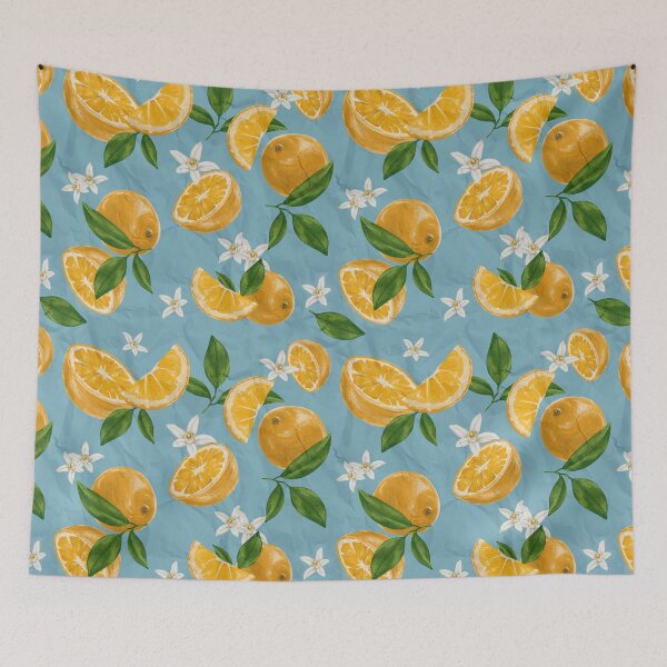Item preview, Oranges and blossoms pattern designed and sold by Crafticorn.