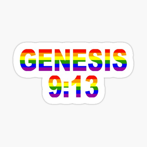 Vista previa del artículo con la obra «Calcomanía cristiana para parachoques con el arcoíris de Génesis 9:13», diseñado y vendido por ReformedBeard.